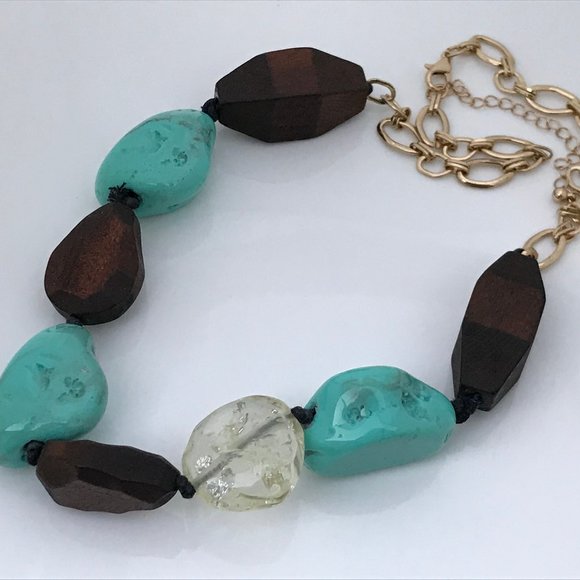 Nordstrom Jewelry - Nordstrom Rack Necklaces Gold plated Wood & Plasti